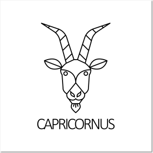 Capricornus Zodiac Sign - Black Posters and Art